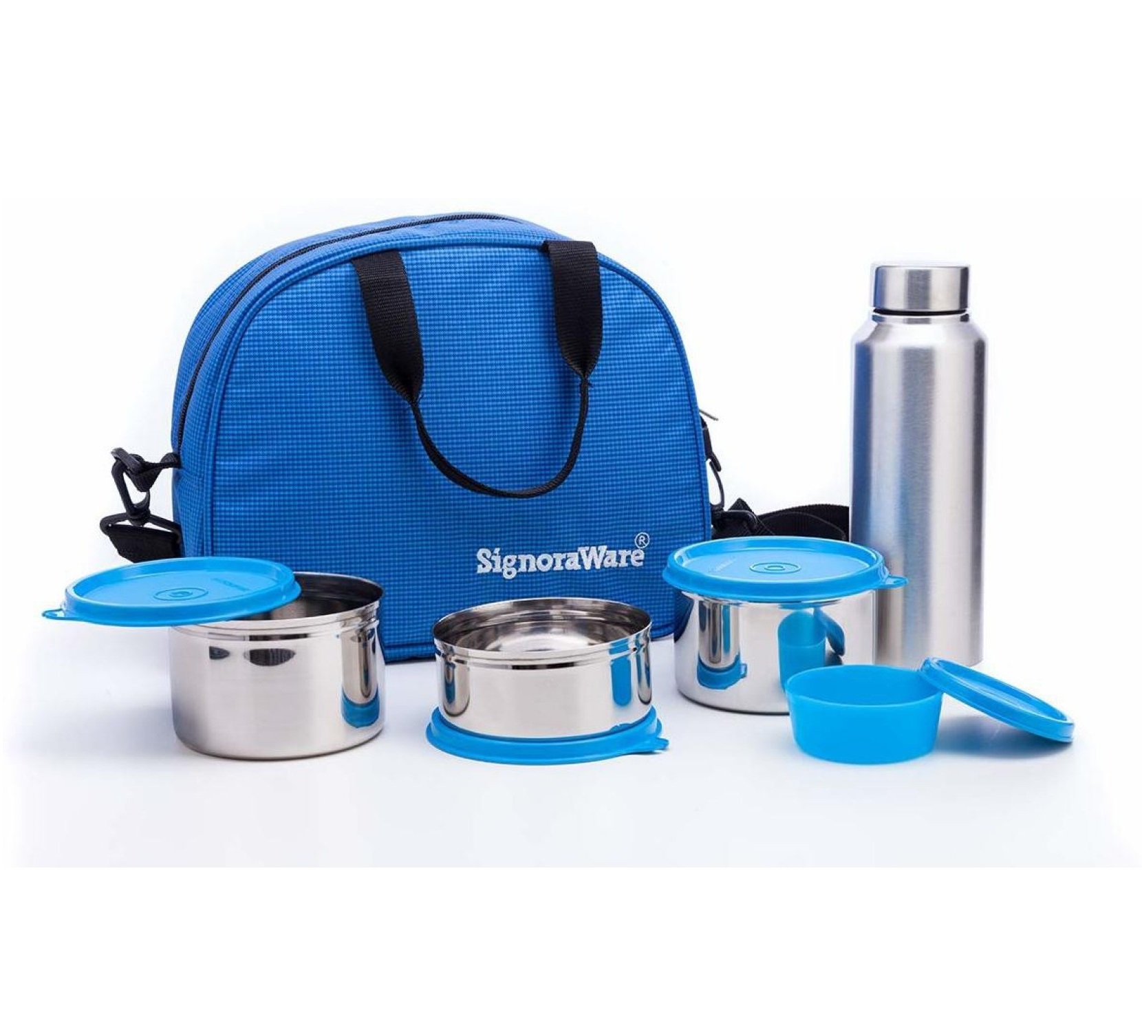 Signoraware Sling Bag Lunch Box 4 Containers & Water Bottle